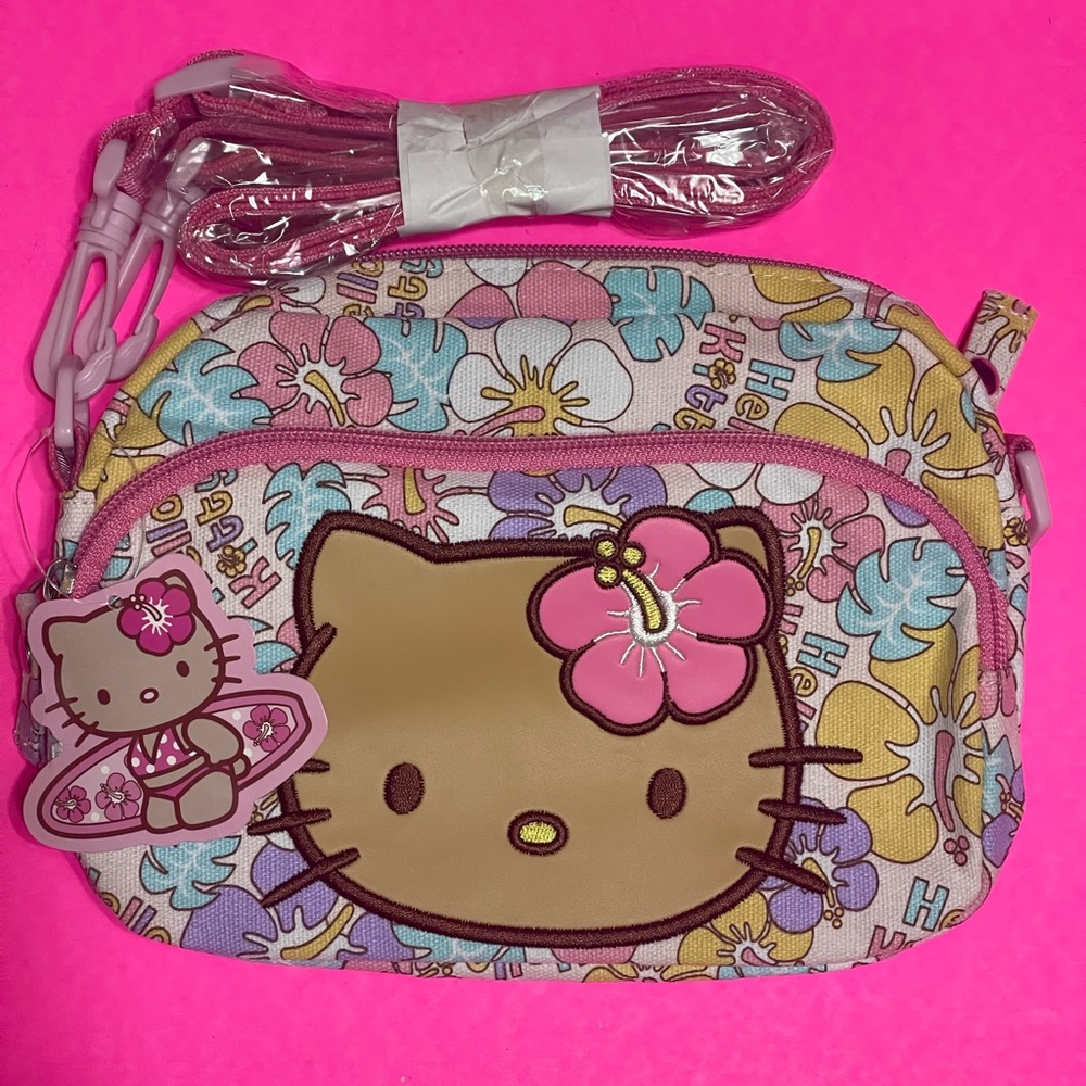Sanrio Hello Kitty Y2K Shoulder Purse Hawaiian Hibiscus Hello Kitty Bag SOLD